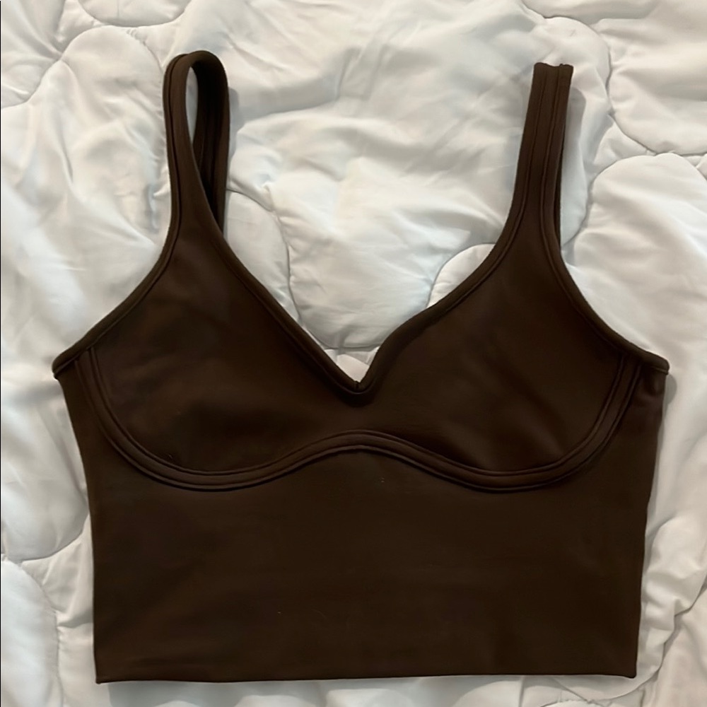 Joah Brown Chocolate Brown Crop Top